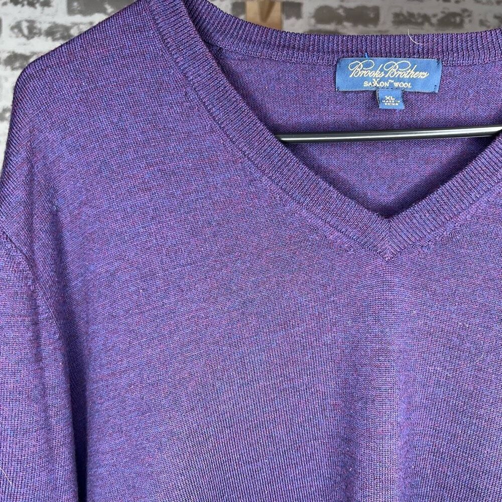 Brooks brother | mens purple Saxon wool sweater